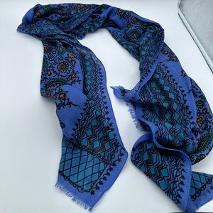 J. Crew blue paisley scarf